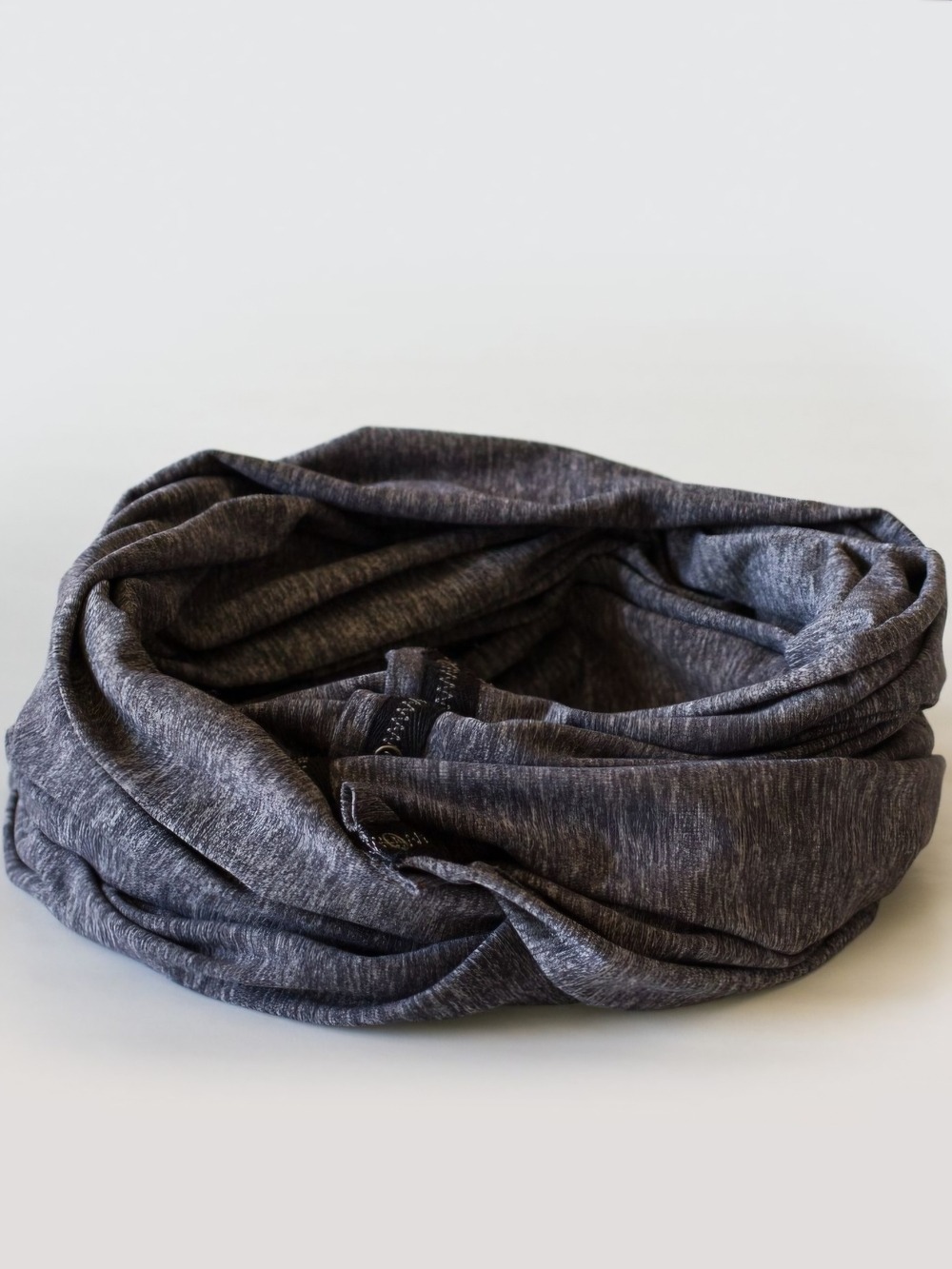 Lululemon Vinyasa Scarf Static Coal Heather Snap Wrap Infinity Scarf - Picture 4 of 4